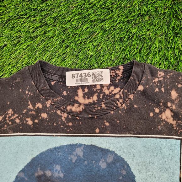 Kid Cudi Big-Face Portrait Shirt Medium 19x26 Bleached Black - Picture 5 of 12